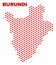 Burundi Map - Mosaic of Lovely Hearts