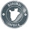 Burundi map vintage stamp.