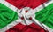 Burundi national flag background with fabric texture. Flag of Burundi waving in the wind. 3D illustration