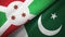 Burundi and Pakistan two flags textile cloth, fabric texture