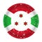 Burundi - round metal scratched flag, holes