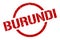 Burundi stamp. Burundi grunge round isolated sign.