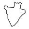 Burundi vector country map thick outline icon