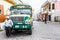 Bus driver & public bus, Santiago Atitlan, Lake Atitlan, Guatemala