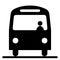 Bus Front View With Driver Conductor. Black and Whie Pictogram Illustration Icon Vector EPS File