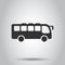 Bus icon in flat style. Coach vector illustration on white isolated background. Autobus vehicle business concept