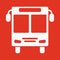 The bus icon. Public transport stop symbol. Flat