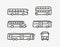 Bus icon set. Transport symbol in linear style. Vector illustration