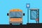 Bus icon, vector illustration, bus stop