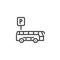 Bus parking sign line icon