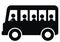Bus passengers, black silhouette, bus and people, vector icon, symbol