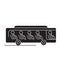 Bus with passengers black vector concept icon. Bus with passengers flat illustration, sign