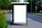 Bus shelter and bus stop. lightbox ad panel. placeholder image for mockup