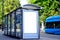 bus shelter at busstop. blank white lightbox. empty billboard. bus shelter advertising.