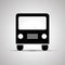 Bus silhouette, front view simple black icon