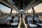 bus with sleek, streamlined design and panoramic windows for passengers to enjoy the view