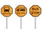 Bus Stop Sign Set . yellow sign Isolated road warning