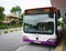 A bus stopping at station in Little India, Singapore