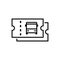 Bus ticket outline icon