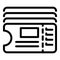 Bus ticket reader icon, outline style