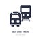 bus and train icon on white background. Simple element illustration from Transport concept