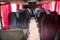 Bus travel empty seats in cabin