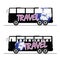 Bus travel happy color vector