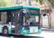 A bus travels to a central station in Corona, with the sign written in Hebrew - keeping health in every way