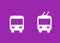 Bus and trolleybus icons, transport vector signs