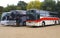 Buses. coaches. buses or coaches parked in a car park