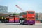 Buses parking at the station in Bugis, Singapore