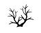 Bush - black vector silhouette for pictogram or logo. Autumn Dry Bush without Leaves - sign or icon.