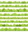 Bush horizontal pattern. Seamless print with with cartoon green hedge and shrubs. Vector texture