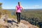 Bush walker admiring views high above the river