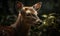 Bushbuck in the Wild A Hyperrealistic Portrait of Natures Beauty. Generative AI