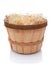 Bushel basket with wood handle