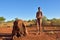 Bushman hunter, Kalahari desert, Namibia