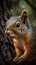 Bushy-Tailed Delight: Squirrel Portrait. Generative AI