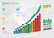 Business 3D line chart infographic. Business report creative mar