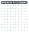 Business accounting vector line icons set. Accounting, Business, Finance, Bookkeeping, Taxation, Ledger, Profits