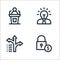 business administration line icons. linear set. quality vector line set such as lock, path, creativity