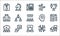 business administration line icons. linear set. quality vector line set such as office, conversation, brainstorm, connection,