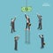 Business advantage isometric flat vector concept.