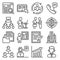 Business Agency Icons Set on White Background. Vector