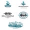 Business agency travel marine yacht harbor resort logo design