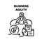 Business Agility Vector Black Illustrations