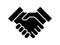 Business agreement handshake or friendly handshake line art icon