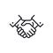 Business agreement handshake line art icon