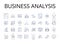 Business analysis line icons collection. Market research, Financial planning, Sales analytics, Risk assessment, Project