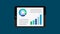 Business analytic graph report on tablet computer.